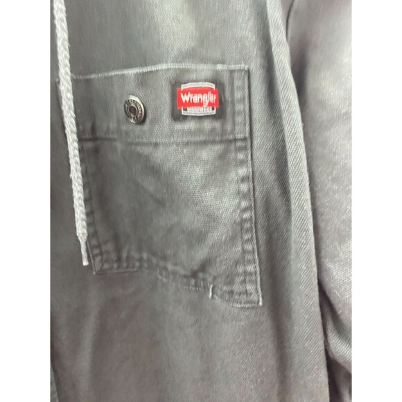 Wrangler Men's XL 46-48 Gray Denim Workwear Jacket/Shacket Fleeced lined Hood - Picture 3 of 9